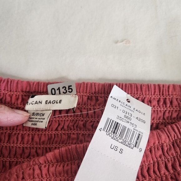 American Eagle Skirt Pink Tiered Eyelet. Women's Mini Size S. Cottage Core - Picture 8 of 8